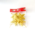 Set of 4 hollow 8cm gold plated star Christmas ornaments with intricate scroll patterns - Hollow Star / Set of 4 / Gold