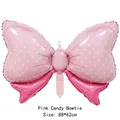 Palloncino fiocco rosa in alluminio per baby shower e compleanno misura 88x62cm - Fiocco Rosa a Pois / Grande (88x62cm) / Rosa