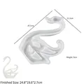 Dettaglio dello stampo in silicone a cigno con dimensioni prodotto 24,8x19,6x2,7 cm - Cigno n. 1 - Sinistra