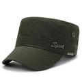 Berretto militare verde in cotone con distintivo Sport in metallo e fori traspiranti - Regolabile / Verde Militare