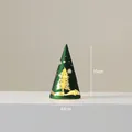 Small 15cm green glass Christmas tree with golden snowflake pattern and warm LED light - MZ-23423S Small Green