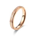 Frosted rose gold stainless steel ring with polished edges and minimalist band design - US 5 / 4mm Double Step Rose Gold