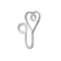 Nasenring aus Edelstahl in Silber ohne Piercing mit minimalistischem Herz-Design - Stil 2 Silber
