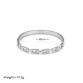 Pulsera de cadena en forma de U de acero inoxidable plateado de 60mm y peso de 19,5g - Hebilla de herradura de una fila / Acero inoxidable original / Plateado