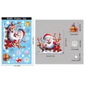 Size guide for Christmas window stickers featuring Santa, reindeer and snowflakes - Single Sheet BQ489 Santa Claus