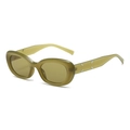 Cat-eye sunglasses in olive green translucent frame with four silver decorative studs - Olive Green