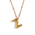 Polished gold 18K plated stainless steel necklace with 3D bubble letter Z pendant - Gold - Letter Z