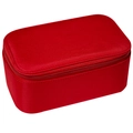 Organizador de maquillaje rojo portátil en tela Oxford con cremallera y acabado impermeable - Rojo