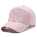 Light pink quick-dry baseball cap with laser-cut side vents and breathable soft top - Adjustable / Pink