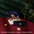Coffret de cartes de Noël 3D avec carte de vœux bleu foncé et enveloppe violette assortie - Type B - HK051 Carte 3D Merveilleux Noël