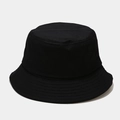 Detailed view of black cotton bucket hat with parallel stitching on the brim - Black