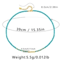 Detail shot of bohemian turquoise beaded necklace showing 39cm length and 6cm extension - KN0056/Bohemian Blue Beaded Necklace