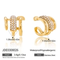 Detaillierte Größentabelle für vergoldete Edelstahl-Ohrklemmen mit eingelegten Zirkonia - Dreireihige Pavé-Ohrmanschette (JDE0308026)