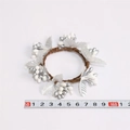 Rond de serviette de Noël aux baies argentées et blanches, diamètre extérieur 12cm - Argent