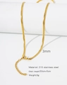 Detailed view of 3mm gold-plated 316 stainless steel snake chain with 50cm length - HC0039G-Encrypted NK Chain
