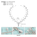 Detailed size specifications for rhinestone bridal hair chain with silver plating - Silver (HS-J7110S)