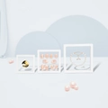 Three white PE film floating jewelry display boxes in various sizes for rings and bracelets - 7*7*2cm / White