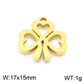 Golden stainless steel clover pendant accessory in 17x15mm size with polished finish - Gold (KLJ7770-Z)