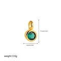 Detailed dimension guide for the 18K gold emerald pendant showing 11mm height and weight - No. 6 Pendant (Green)