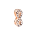 Rose gold infinity symbol charm with sparkling crystals for 10mm slide charm bracelet - Infinity Style / Rectangular Hole 10*2mm / Rose Gold