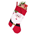 Festive red Christmas stocking featuring a 3D Santa Claus and holiday gift fillers - Santa Claus