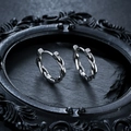 Retro silver twist hoop earrings in polished titanium steel for a minimalist unisex look - Silver - 1 Piece