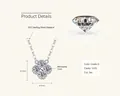 S925 sterling silver mermaid tear necklace with 3mm D color VVS1 moissanite pendant - Silver White - Lucky Clover (0.4ct)