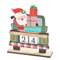 Grüner Adventskalender-LKW aus Holz mit Weihnachtsmann und Countdown-Blöcken - Grünes Auto Stil