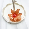 Translucent orange flower hair claw clip in resin material for elegant hair styling - Red (Sun Flower)