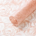 Waterproof champagne pink floral wrapping paper with embossed rose patterns for bouquets - Champagne