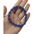 8mm blaues Lapis- und rotes Perlenarmband mit minimalistischem zweifarbigem Perlendesign - Gemischte Größen Blau Rot