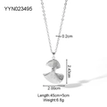 Detailed view of silver ginkgo leaf pendant with precise measurements and texture - Gingko Leaf Style (YYN023495)