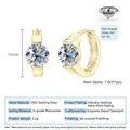 Elegant 1.0ct moissanite earrings in gold S925 sterling silver with a six-claw setting - Gold Thick Version 1ct