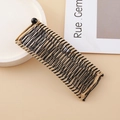 Elegant black wire banana hair clip with gold accents and beads for bun styling - 30 Teeth / Gold