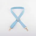 Adjustable light blue woven shoulder strap for bags with gold metal swivel snap hooks - Light Blue