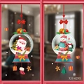 Adesivi natalizi per finestre con Babbo Natale, renna e pupazzo di neve, modello XH-6295 - 6295-Doppia Sfera di Neve Appesa Set