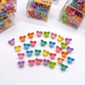 Cute Mickey-shaped colorful mini hair claw clips for baby girls in a clear plastic box - 5# Colorful Mouse Ear Style (36Pcs Boxed)
