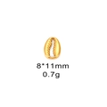 Golden stainless steel cowrie shell charm for DIY jewelry making, size 8x11mm - Shell 1