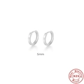 Orecchini a cerchio classici da 5mm in argento sterling 925 con finitura lucida minimalista - 5mm / Oro Bianco