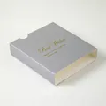Gray pull-out jewelry gift box with gold foil lettering and drawer design - Sleeve with Text / 7*7*2cm / Gray
