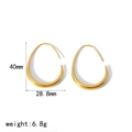 Detailed dimensions of 18k gold plated hoop earrings with 40mm height and 28.8mm width - Large Gold(TE6587-G)