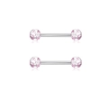 Pink floral pattern acrylic ball nipple ring studs with stainless steel barbell bars - Glitter Ball Pair
