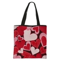 Bolso de poliéster con estampados de corazones rojos y rosas y asas negras para regalo de amor - Estilo 2 Corazón Rosa Asa Negra