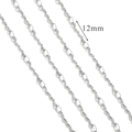 12mm silver stainless steel wave twisted chain for DIY jewelry making accessories - S7-12mm Water Wave