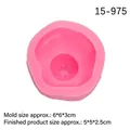Pink silicone mold for fried egg shaped cake and soap crafts, size 6x6x3cm - Smiley Fried Egg Style (Pink)