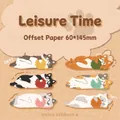 Cute cat theme index tabs 180 sheets for notebook organization 60x145mm size - Leisure Time Index Stickers