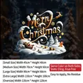 3D Merry Christmas gold and white reindeer static window stickers for festive decoration - Small [45*40CM]