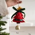 Addobbo albero di Natale in feltro rosso con campanello dorato e fiocco Merry Christmas - Albero di Natale rosso