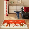 Felpudo navideño rojo con texto Merry Christmas y dibujos animados festivos - 40*60cm / Grupo de Navidad