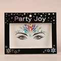 Holographic forehead rhinestone face stickers on Party Joy display card for makeup decoration - HF-069 Holographic White